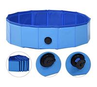 vidaXL Piscine Pliable pour Chiens Bleu 80x20 cm PVC Chat Animaux Baignoire