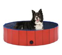 vidaXL Piscine pliable pour chiens Rouge 120x30 cm PVC