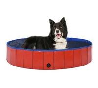 vidaXL Piscine pliable pour chiens Rouge 160x30 cm PVC G