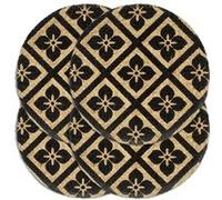 Placemats 4 st rond 38 cm jute zwart133868