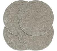 4x Napperons Gris Plain 38 cm Rond Jute Set de Table Restaurant Cuisine vidaXL
