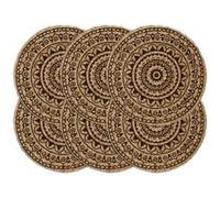 Placemats 6 st rond 38 cm jute donkerbruin133873