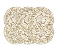 vidaXL Napperons en jute 6 pièces 38 cm Ronds Blanc