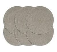 6x Napperons Set de Table Napperons de Restaurant Napperons de Maison Napperons de Table de Salle à Manger Gris Plain 38 cm Rond Coton