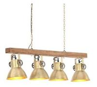 vidaXL Plafondlamp industrieel E27 mangohout messingkleurig320522 Brun G