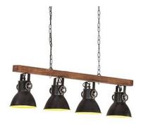 Plafondlamp industrieel E27 mangohout zwart320523