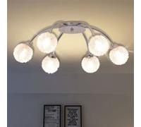 vidaXL Plafondlamp met 6 LED-lampen G9 240 W50491 Blanc G