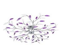 vidaXL Plafondlamp met acryl kristallen bladarmen voor 5xE14 paars 289240 Pourpre G