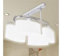 vidaXL Plafondlamp met ellips glazen kapjes (4 x E14)240988 Blanc G
