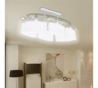 vidaXL Plafondlamp met ellipsvormige glazen kappen 2 st E14278760 Blanc G