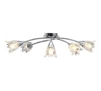 vidaXL Plafondlamp met glazen tulpvormige kappen 5xE14 transparant289236 Transparent G