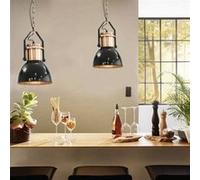 vidaXL Plafonniers 2 pcs Noir Rond E27