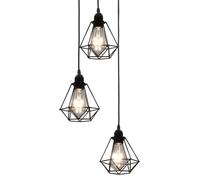 Vidaxl Plafonnier Avec Design De Diamant Noir 3 Ampoules E27