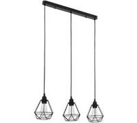 Vidaxl Plafonnier Avec Design De Diamant Noir 3 Ampoules E27