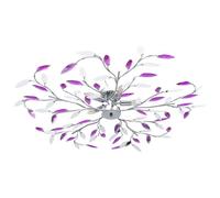 Vidaxl Plafonnier À Bras Feuille En Cristal Acrylique 5 Ampoules E14