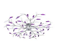 vidaXL Plafonnier à bras feuille en cristal acrylique 5 ampoules E14