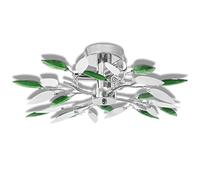 vidaXL Plafonnier à Quatre Bras Blanc Vert Luminaire Lampe Suspension Lustre