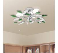 vidaXL Plafonnier à Quatre Bras Blanc Vert Luminaire Lampe Suspension Lustre 240982