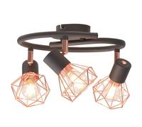 vidaXL Plafonnier avec 3 Projecteurs Lampe de Plafond Eclairage Lustre Luminaire de Salon Salle de Séjour Maison Intérieur 244390