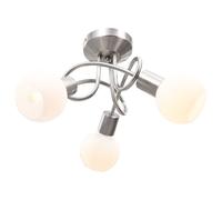 Vidaxl Plafonnier Avec Abat-Jour En Verre 3 Ampoules E14 Blanc Bol