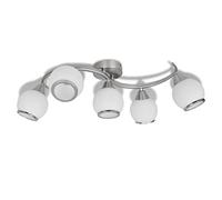 Plafonnier avec abat-jour en verre 5 ampoules E14 240987