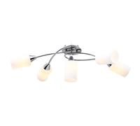 Vidaxl Plafonnier Avec Abat-Jour En Verre 5 Ampoules E14 Blanc Cône Blanc