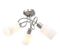 vidaXL Plafonnier avec Abat-jour en Verre Lustre Lampe Suspendue Luminaire d'Intérieur Salon Chambre à Coucher Maison 3 289229 Gris G