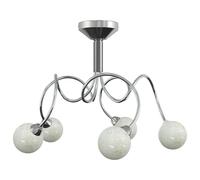 Vidaxl Plafonnier Avec Abat-Jour Ronds En Verre Pour 5 Led G9