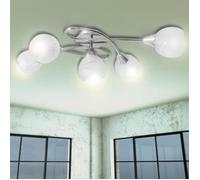 vidaXL Plafonnier avec abat-jours en verre pour 5 ampoules E14