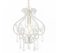 Vidaxl Plafonnier Avec Perles Blanc Rond E14 Blanc