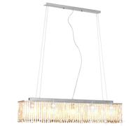 Vidaxl Plafonnier Avec Perles De Cristal Argenté 104 Cm E14 Argenté