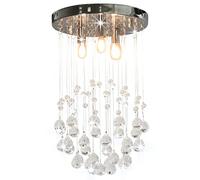 vidaXL Plafonnier sphère à perles de cristal 3 ampoules G9 Argenté 281575