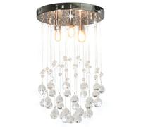 vidaXL Plafonnier avec Perles de Cristal Sphère 3 Ampoules Lampe Suspendue Lustre Luminaire Eclairage Intérieur Salon 281575