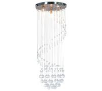 Vidaxl Plafonnier Avec Perles De Cristal Argenté Spirale G9