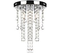 Vidaxl Plafonnier Avec Perles De Cristal Blanc Métal