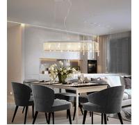 Vidaxl Plafonnier Avec Perles De Cristal Argenté 104 Cm E14 Argenté