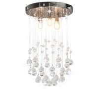 vidaXL Plafonnier sphère à perles de cristal 3 ampoules G9 Argenté 281575