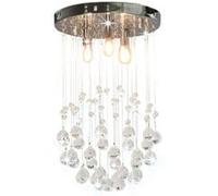 vidaXL Plafonnier avec Perles de Cristal Sphère 3 Ampoules Lampe Suspendue Lustre Luminaire Eclairage Intérieur Salon 281575 Gris G