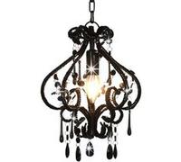 vidaXL Plafonnier avec Perles Rond Lampe Suspendue Lustre Luminaire Eclairage Salon Salle de Séjour Salle à Manger Chambre à 281594 Noir G