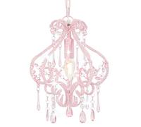 vidaXL Plafonnier avec Perles Rond Lampe Suspendue Lustre Luminaire Eclairage Salon Salle de Séjour Salle à Manger Chambre à Coucher Maison Intérieur Rose