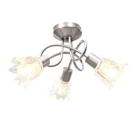 Vidaxl Plafonnier Et Abat-Jour Verre Transparent 3 Ampoules E14 Tulipe