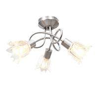vidaXL Plafonnier et abat-jour lustre suspendu 3 ampoules E14 verre transparent 289227