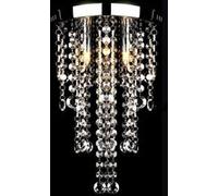 vidaXL Plafonnier Métal Blanc Perles Cristal Lustre Lumière Lampe Suspension 241382 Argent G