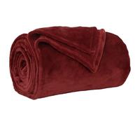 vidaXL Jeté 220 x 240 cm Rouge Bordeaux – Toison polaire légère, couverture élégante