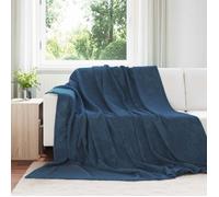 vidaXL Jeté Bleu marine 220 x 240 cm Toison