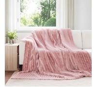 VIDAXL Plaid/Couverture Rose 240 x 220 cm - Polaire Doux, Léger et Portable