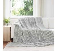 vidaXL Jeté Gris 240 x 220 cm Toison