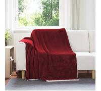VIDAXL Plaid polaire Rouge Bordeaux 150 x 200 cm - Couverture légère et chaude 480 g