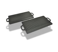 vidaXL Plancha en fonte réversible 2 pièces 38 x 23 cm