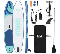 vidaXL Planche à pagaie Gonflable HYDROS 335 x 76 x 15 cm Turquoise, Planche à pagaie, Gonflable résistante UV pour Adultes, matériel Portable pour pagaie, Stable sur lac et rivière
